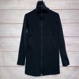 Columbia Women’s Black Long Length Funnel Neck Zip Up Active Jacket full zip